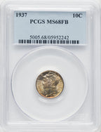 1937 10C FB Mercury Dime PCGS MS68