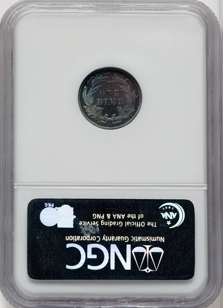 1885 10C CAC Proof Seated Dime NGC PR67