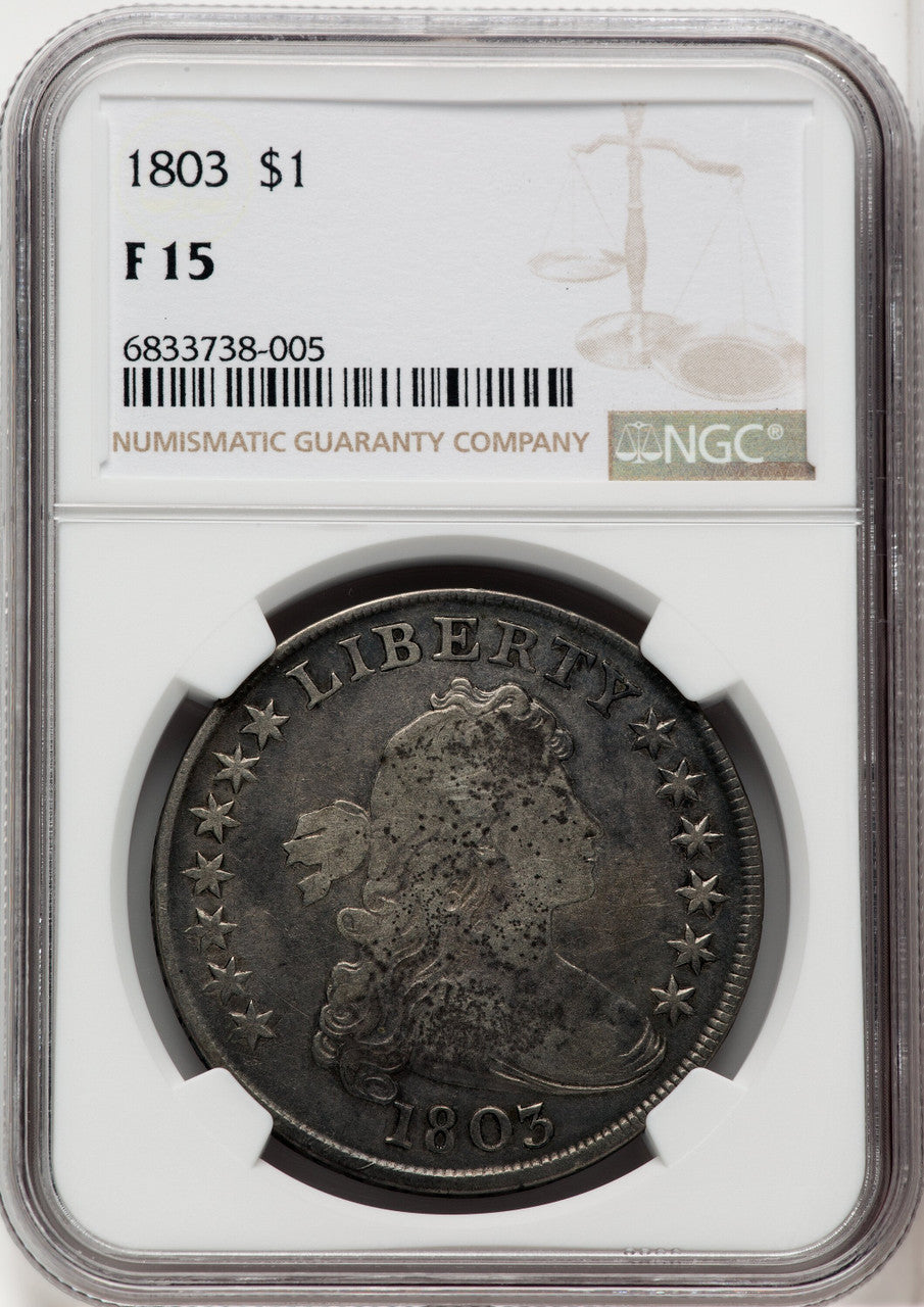 1803 S$1 Small 3 Early Dollar NGC 15