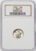 1925 10C Mercury Dime NGC MS67