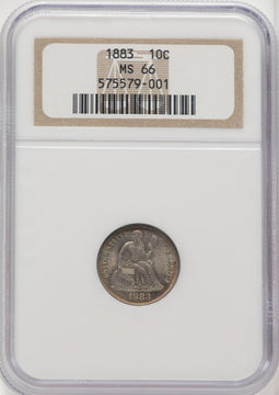 1883 10C Seated Dime NGC MS66