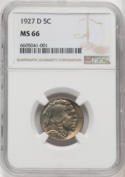 1927-D 5C Buffalo Nickel NGC MS66