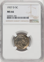 1927-D 5C Buffalo Nickel NGC MS66