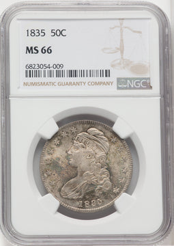 1835 50C Bust Half Dollar NGC MS66