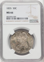1835 50C Bust Half Dollar NGC MS66