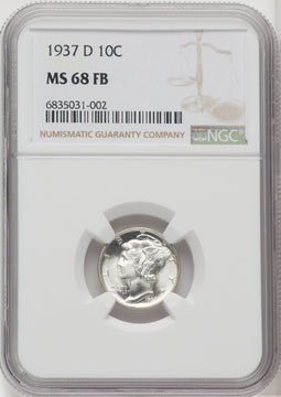 1937-D 10C FB Mercury Dime NGC MS68