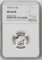 1937-D 10C FB Mercury Dime NGC MS68