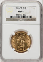 1853/2 $10 Liberty Eagle NGC MS61