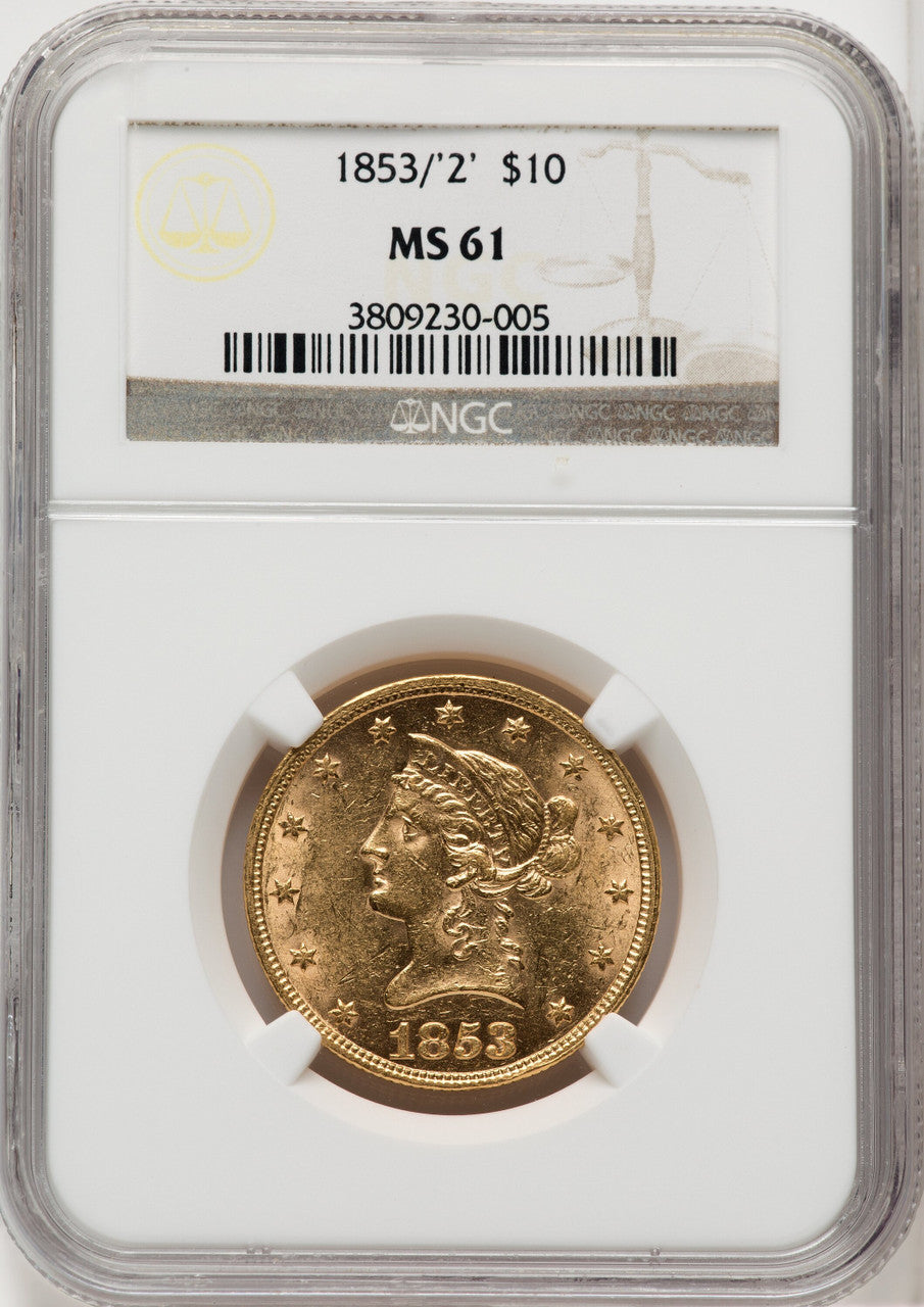 1853/2 $10 Liberty Eagle NGC MS61