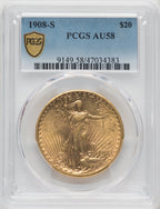 1908-S $20 Saint-Gaudens Double Eagle PCGS AU58