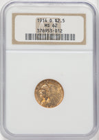 1914-D $2.50 Indian Quarter Eagle NGC MS62 (766345058)