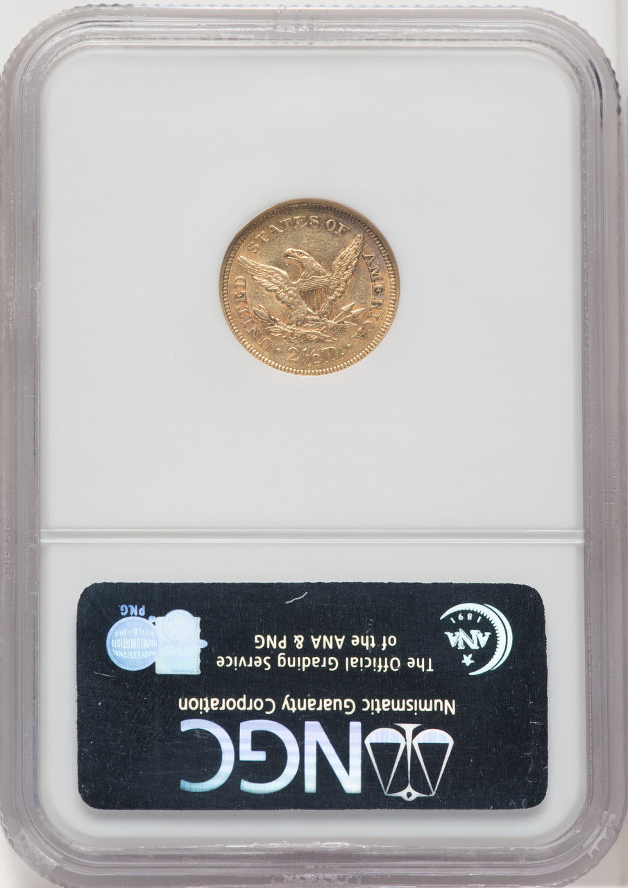 1859 $2.50 Old Rev. Liberty Quarter Eagle NGC AU55