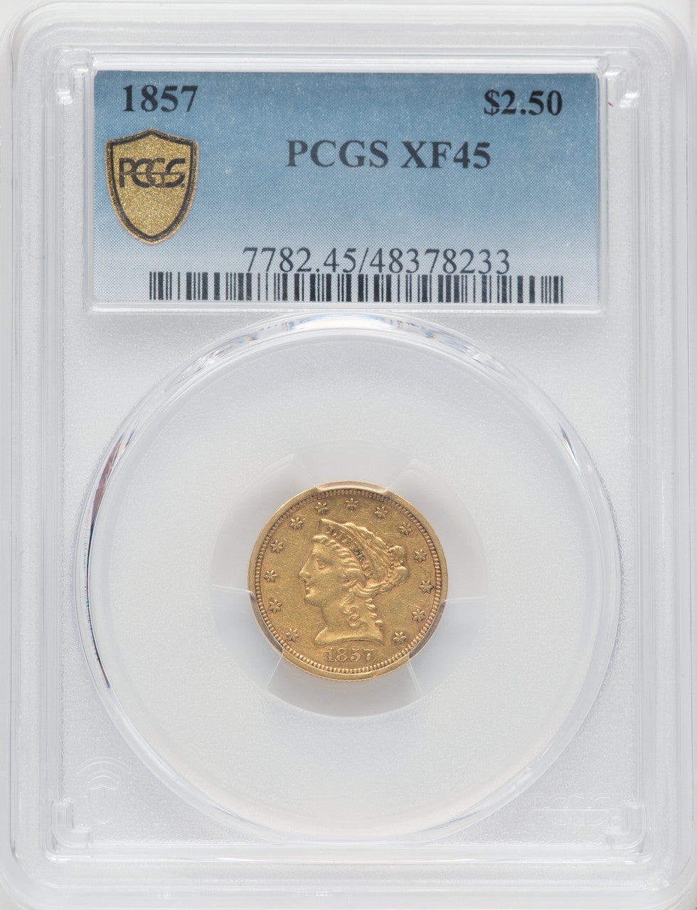 1857 $2.50 Liberty Quarter Eagle PCGS XF45