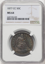 1877-CC 50C Seated Half Dollar NGC MS64