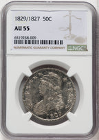 1829/7 50C Bust Half Dollar NGC AU55