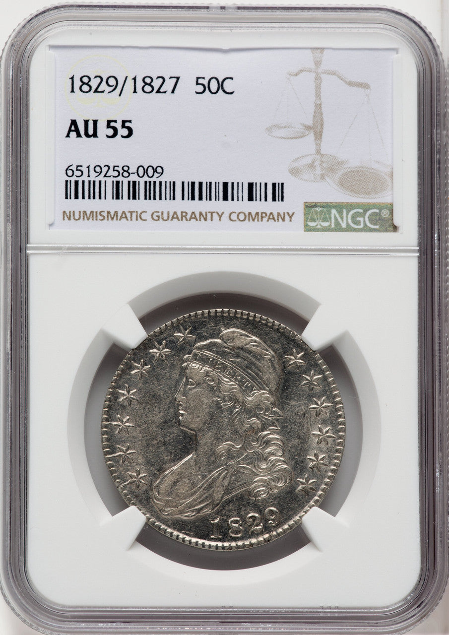1829/7 50C Bust Half Dollar NGC AU55