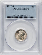 1917-S 10C FB Mercury Dime PCGS MS67