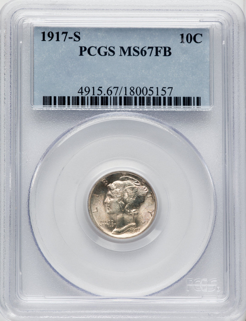 1917-S 10C FB Mercury Dime PCGS MS67