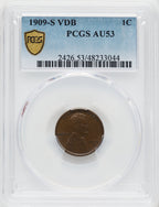1909-S 1C VDB BN Lincoln Cent PCGS AU53