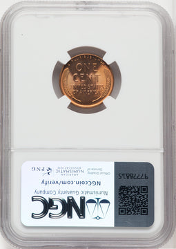 1945 1C RD Lincoln Cent NGC MS67+