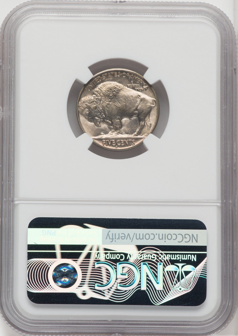 1937-S 5C CAC Buffalo Nickel NGC MS67+
