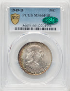 1949-D 50C FL CAC Franklin Half Dollar PCGS MS66