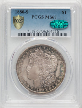 1880-S $1 CAC Morgan Dollar PCGS MS67
