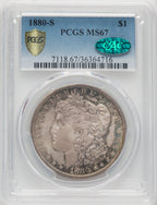 1880-S $1 CAC Morgan Dollar PCGS MS67