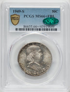 1949-S 50C FL CAC Franklin Half Dollar PCGS MS66+