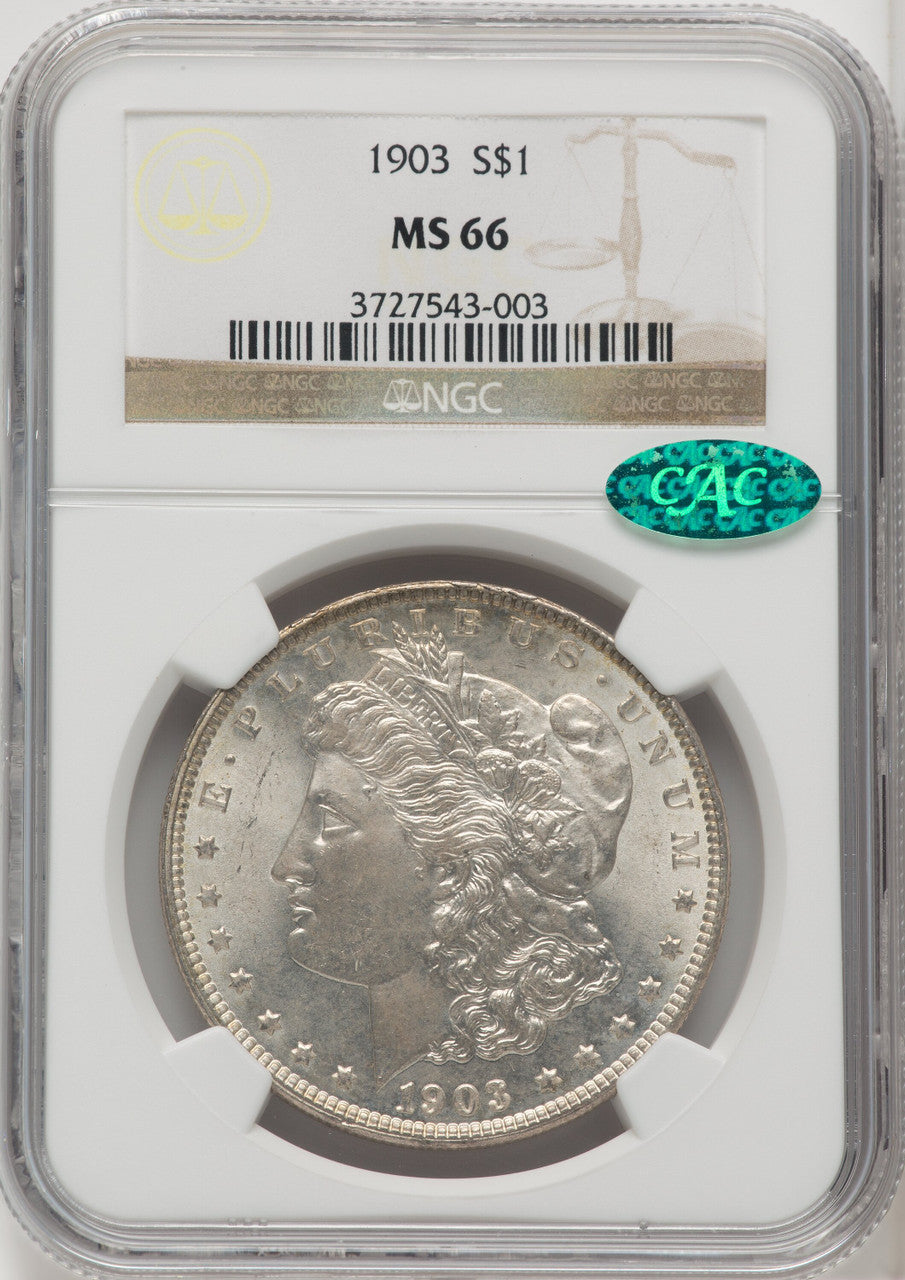 1903 $1 CAC Morgan Dollar NGC MS66