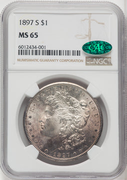 1897-S $1 CAC Morgan Dollar NGC MS65