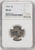 1924 5C Buffalo Nickel NGC MS65 (518973104)