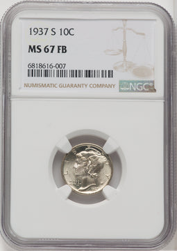 1937-S 10C FB Mercury Dime NGC MS67 (518973117)