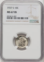 1937-S 10C FB Mercury Dime NGC MS67 (518973117)