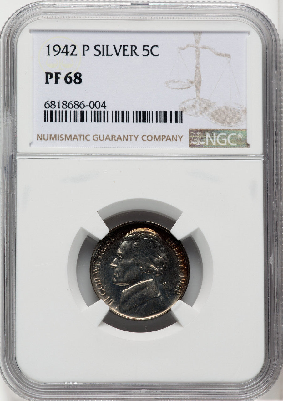 1942-P 5C TYPE 2 Proof Jefferson Nickel NGC PR68 (518973113)