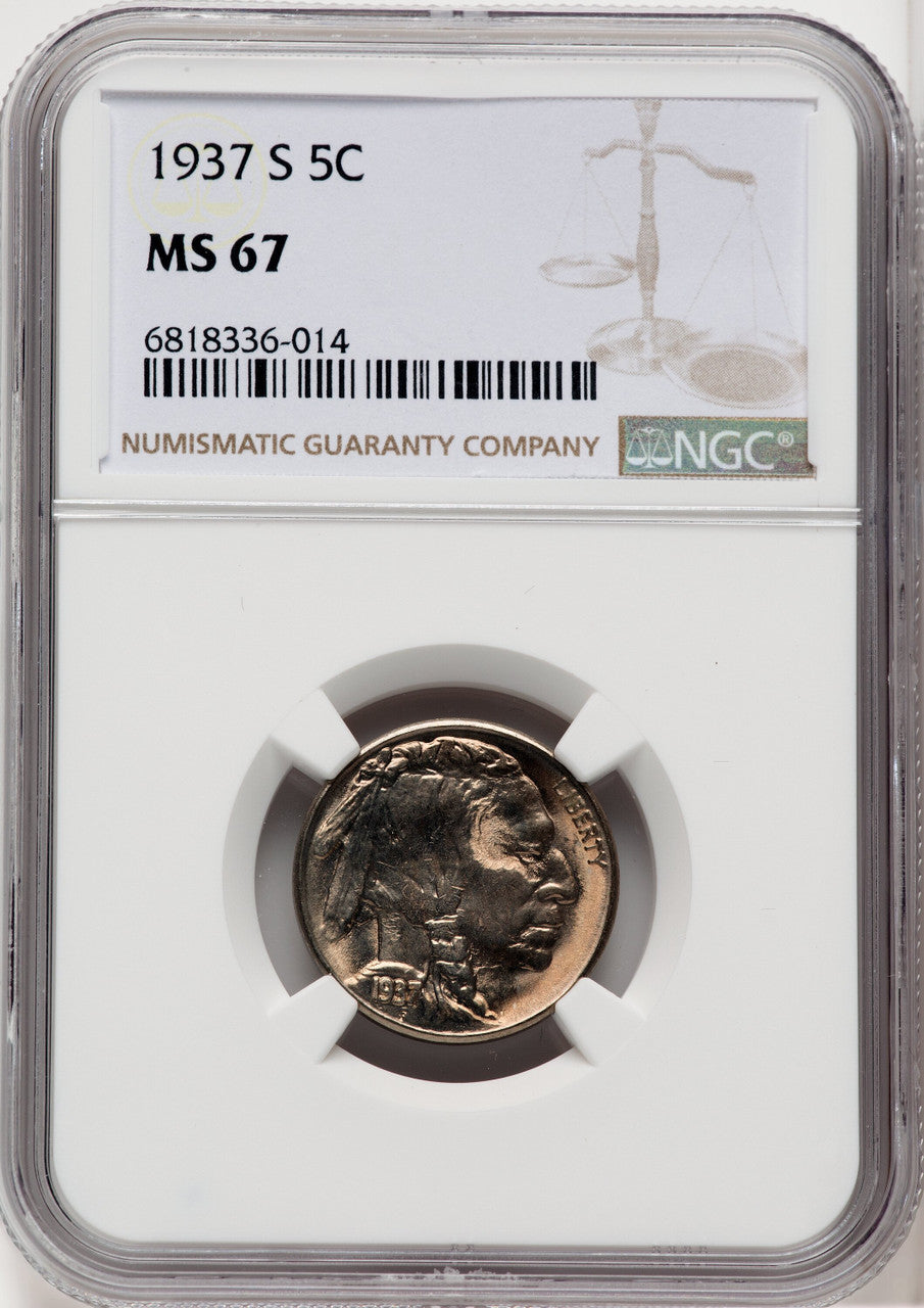 1937-S 5C Buffalo Nickel NGC MS67 (518973111)