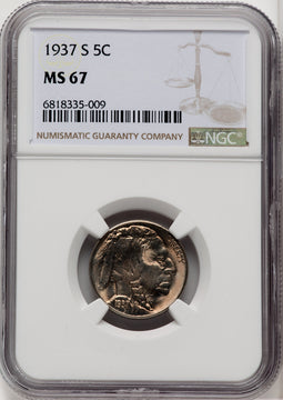 1937-S 5C Buffalo Nickel NGC MS67 (518973109)