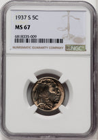 1937-S 5C Buffalo Nickel NGC MS67 (518973109)