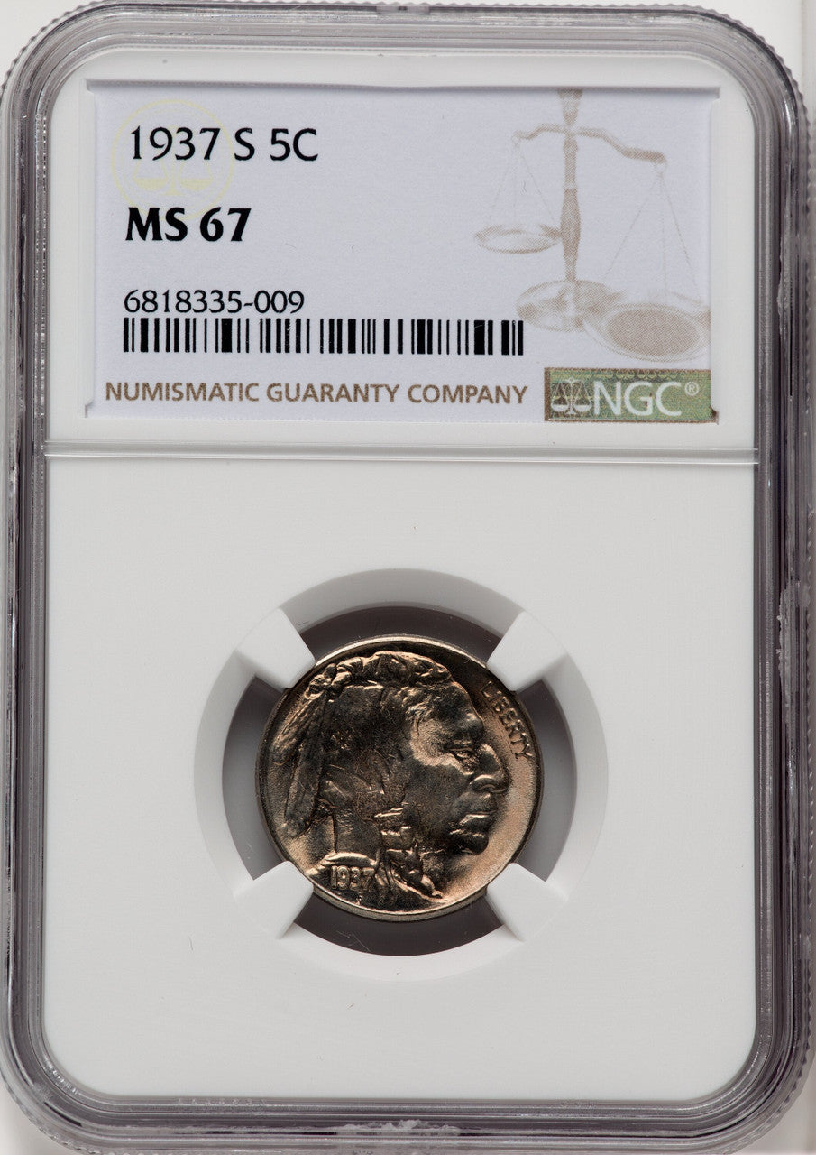 1937-S 5C Buffalo Nickel NGC MS67 (518973109)