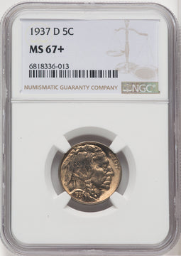 1937-D 5C Buffalo Nickel NGC MS67+ (518973107)