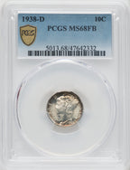 1938-D 10C FB Mercury Dime PCGS MS68