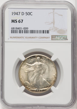 1947-D 50C Walking Liberty Half Dollar NGC MS67 (518973054)
