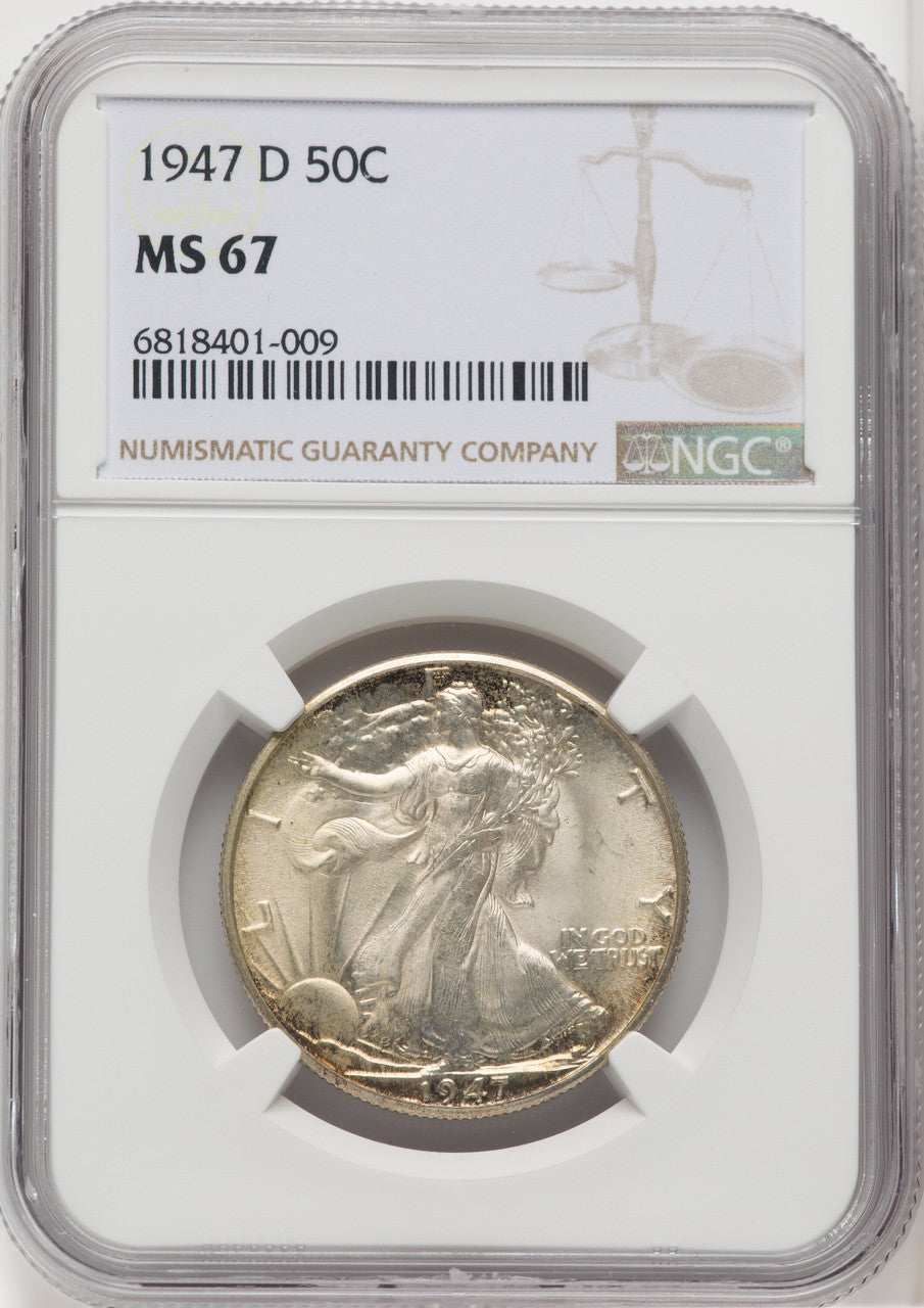 1947-D 50C Walking Liberty Half Dollar NGC MS67 (518973054)