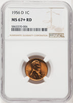 1956-D 1C RD Lincoln Cent NGC MS67+