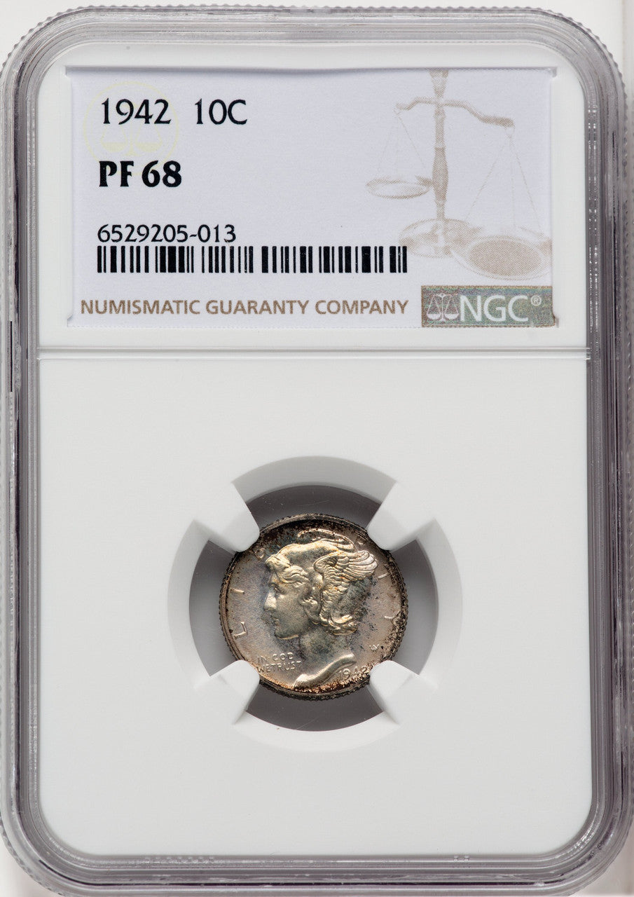 1942 10C Proof Mercury Dime NGC PR68 (518973020)