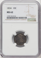 1834 10C Bust Dime NGC MS62