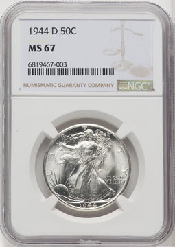 1944-D 50C Walking Liberty Half Dollar NGC MS67