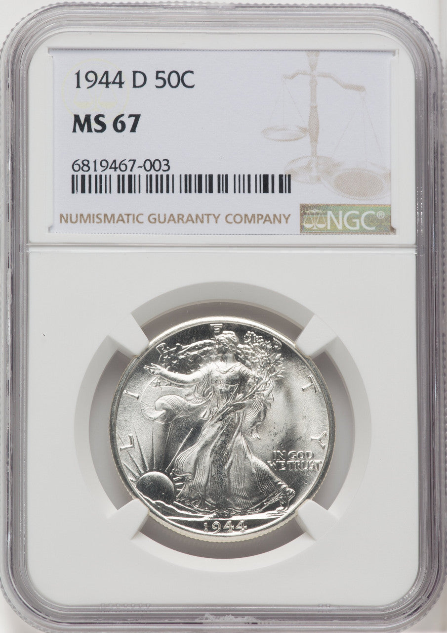 1944-D 50C Walking Liberty Half Dollar NGC MS67