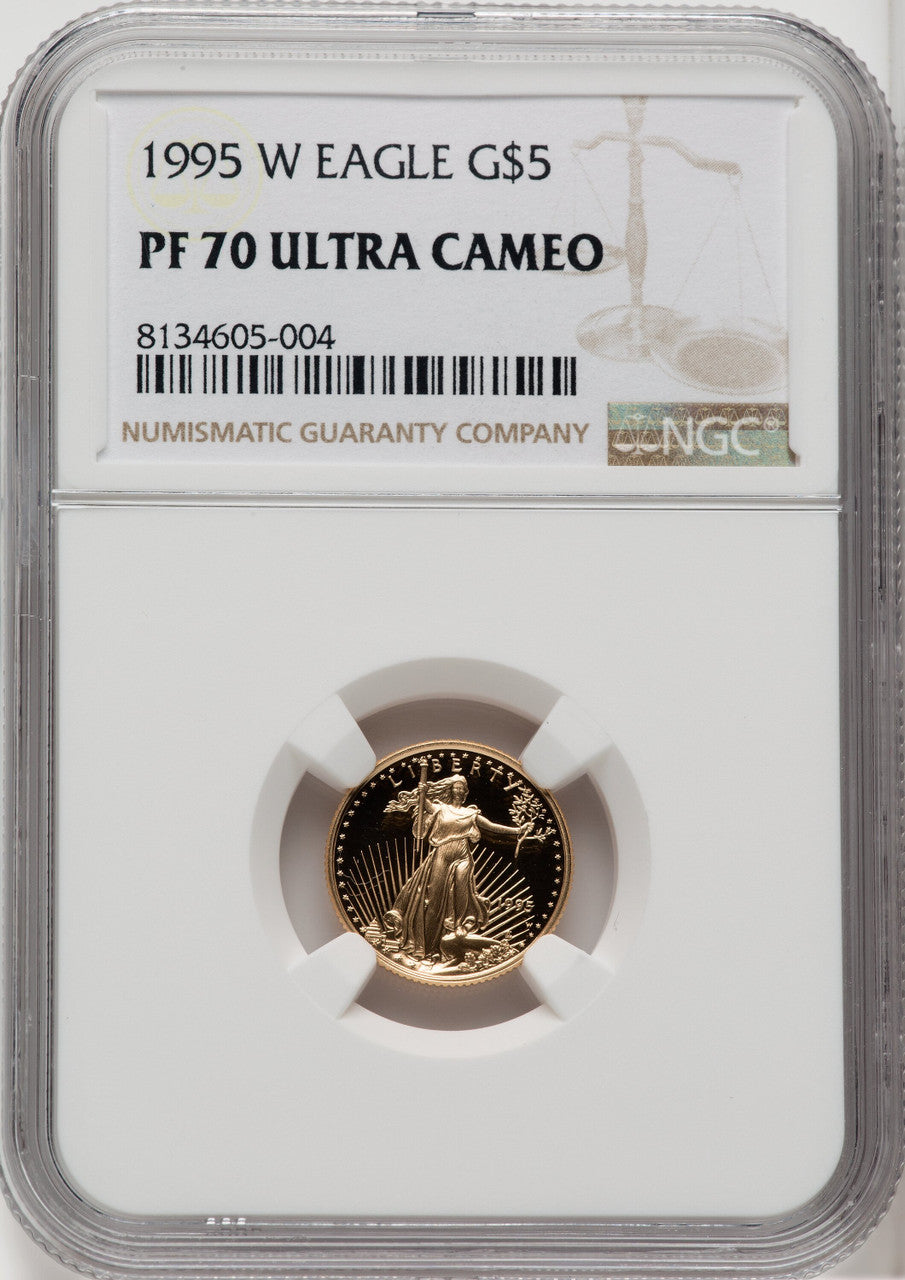 1995-W 4-Coin Set Gold American Eagle Brown Label NGC PF70