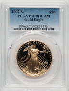 2002-W $50 One-Ounce Gold Eagle Blue Gradient PCGS PR70